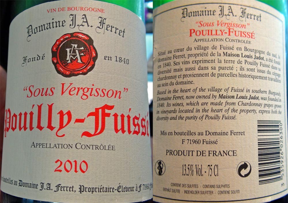 Vin pour l'entrée