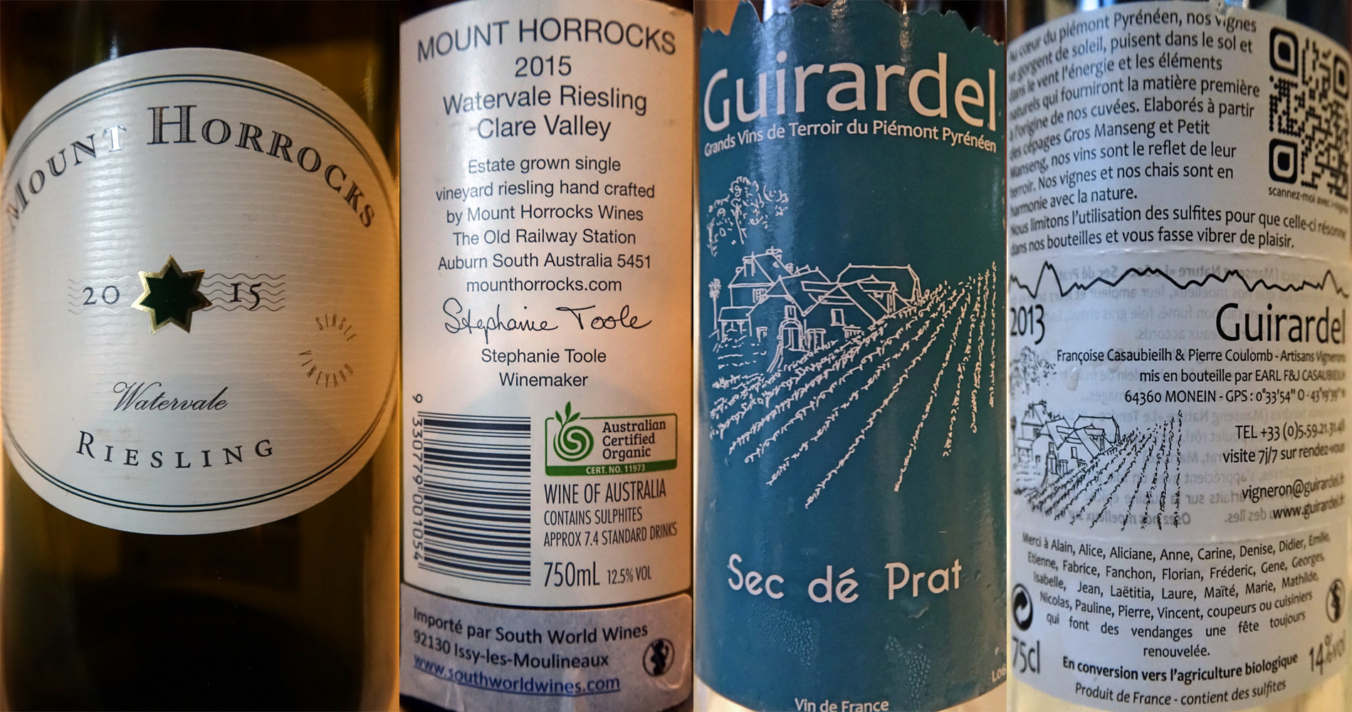 Riesling Australien sur les Moules et la Tuile - VDF Sec dé Prat sur les Crevettes