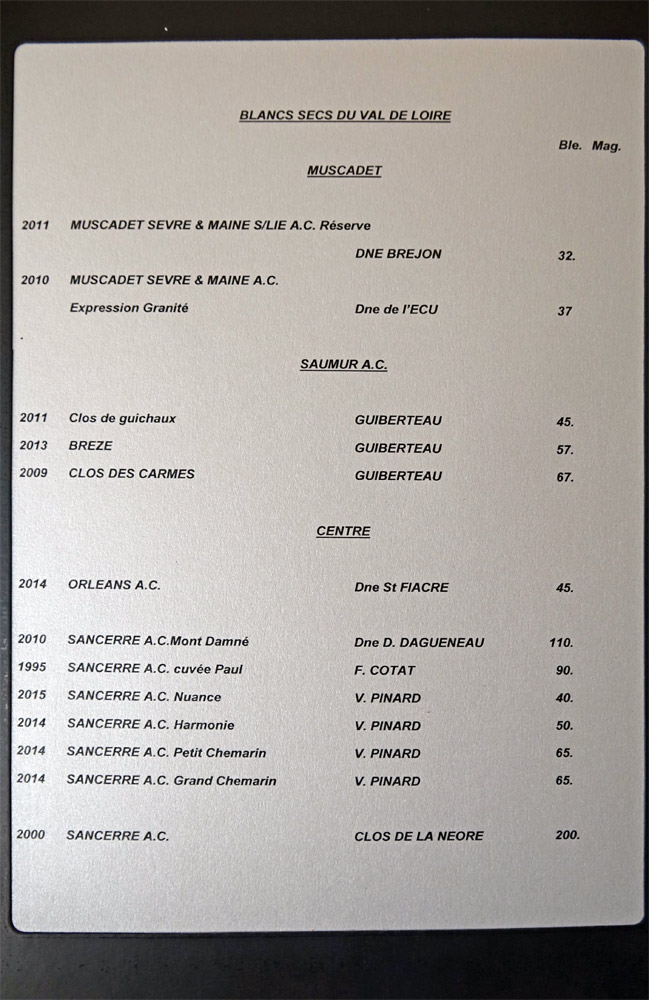 Vins blancs du Val de Loire