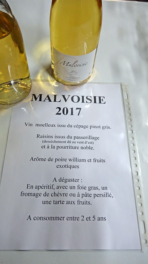 Malvoise (ou Pinot gris) 2017