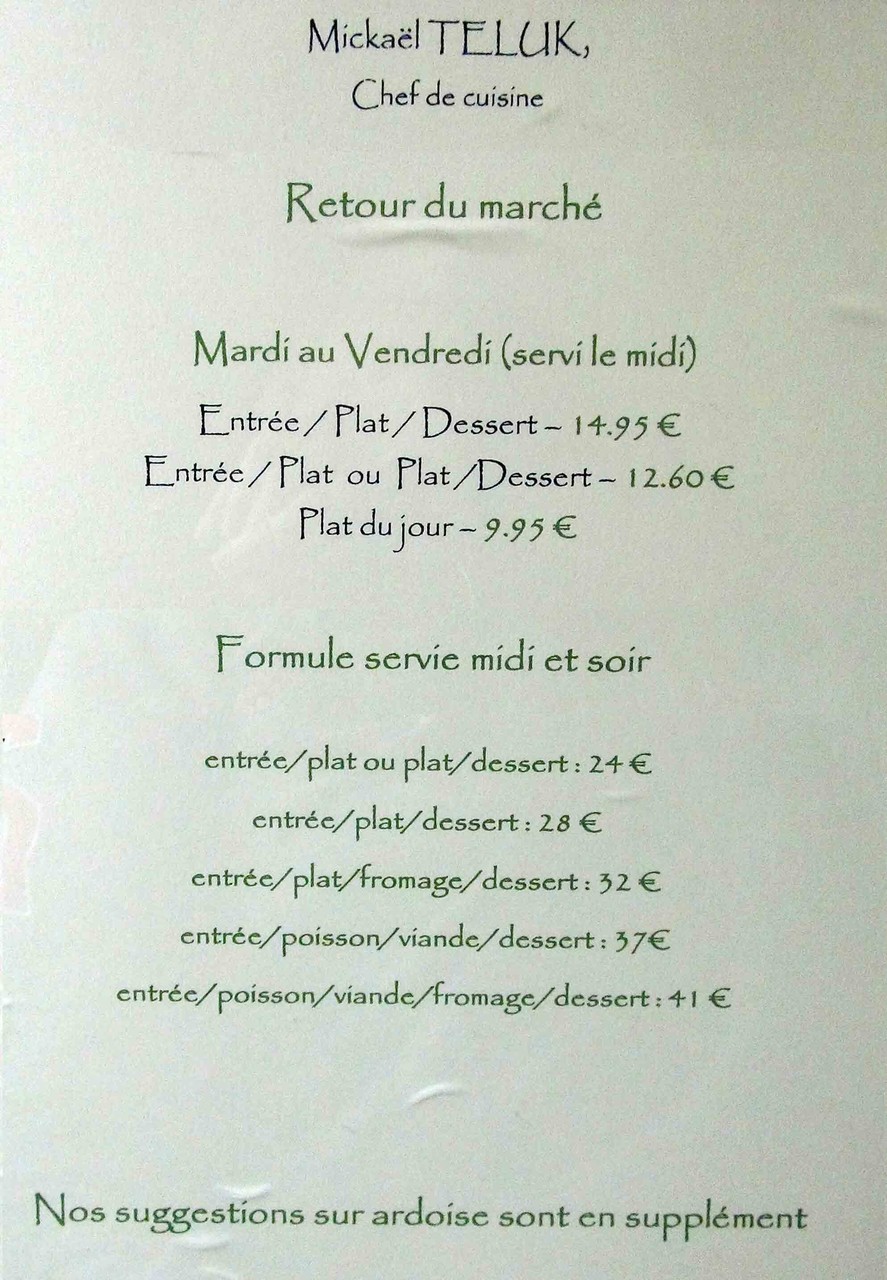 Les différents menus