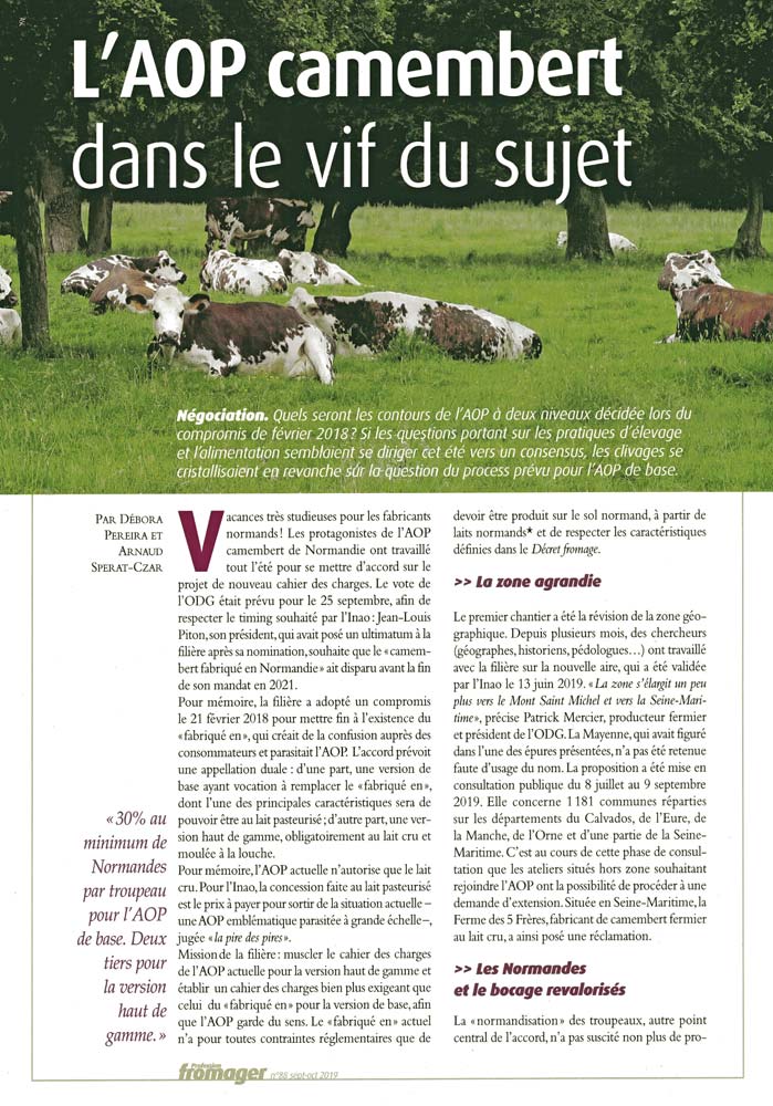 Les nouveaux Camembert de Normadie