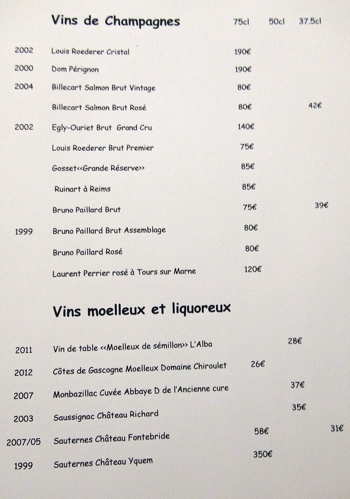 Champagnes et Vins moelleux & Liquoreux