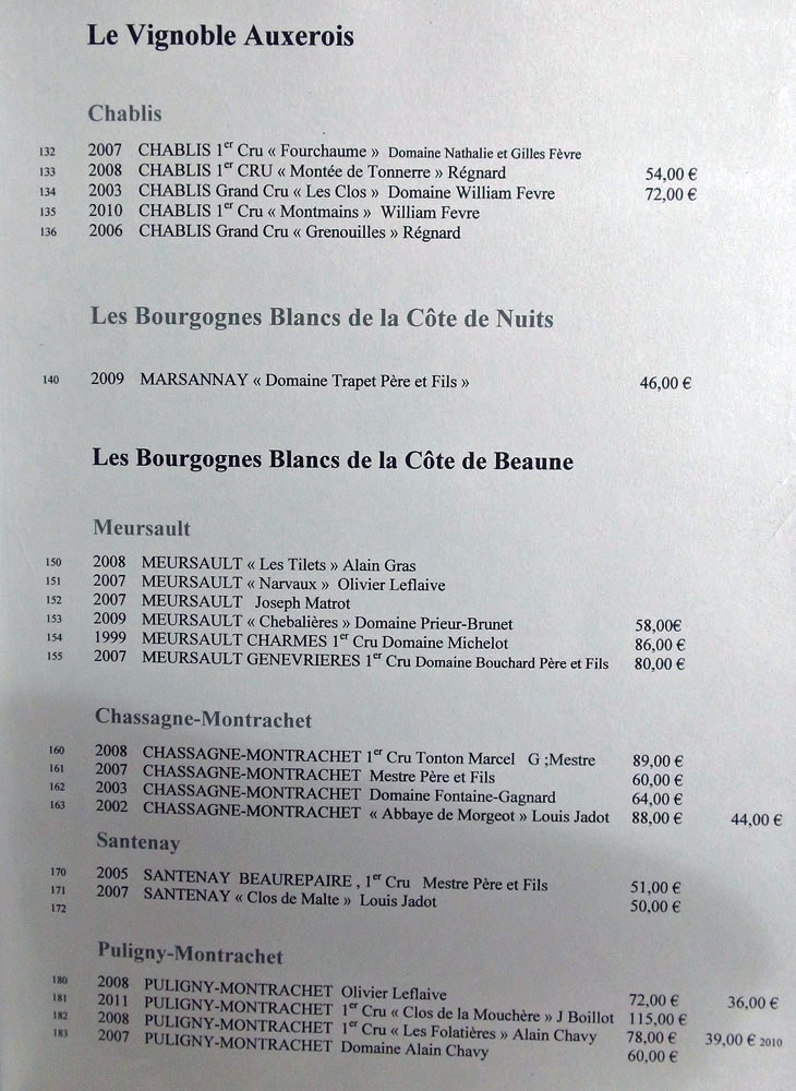 Bourgognes blancs