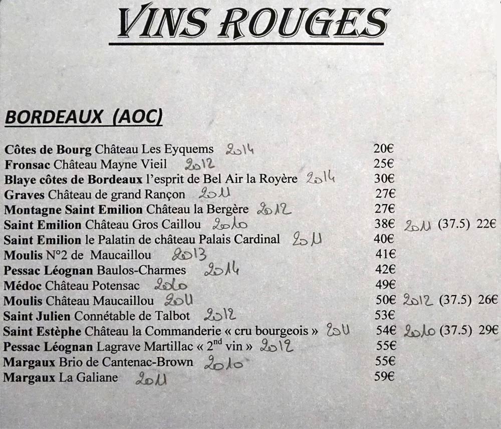 Vins rouges du Bordelais