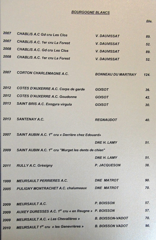 Bourgognes blancs