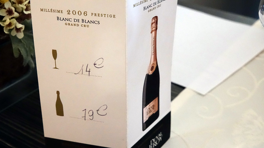 La coupe de Champagne (Depuis notre passge, la contenance de 10 cl est maintenent précisée)