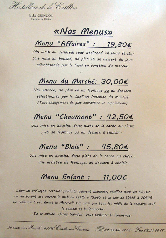 Les menus