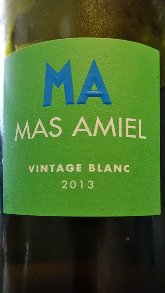 Maury 2013 vintage blanc du Mas Amiel