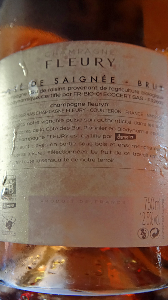 Champagne rosé de saigné Fleury