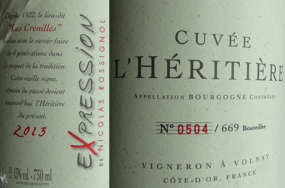 Le vin servi sur le Ris de veau