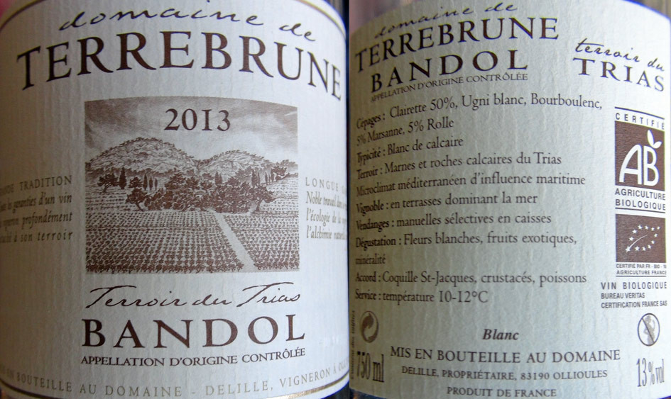 Bandol blanc 2013