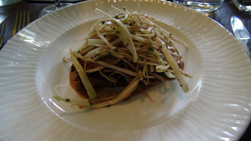 Le marbré de cèpes et pommes de terre gratinées (à la présentation un peu "fouillis")