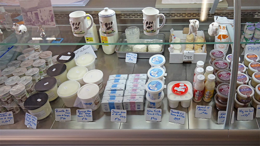 Produits laitiers en vente
