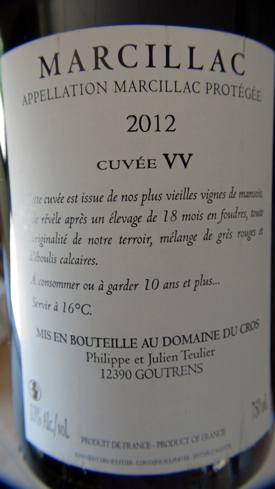 Marcillac Vieilles vignes 2012