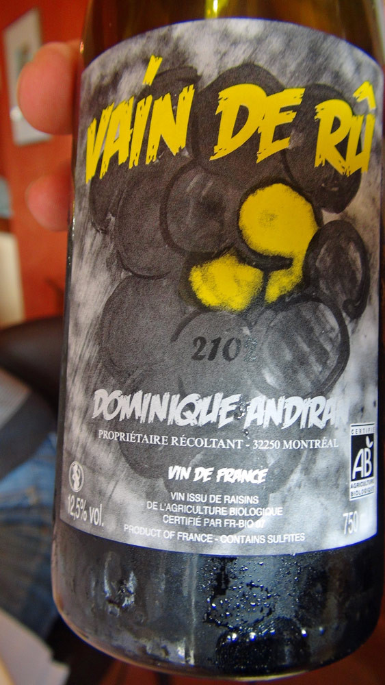 Vin de France 2012 "Vain de Rû": colombard, ugni blanc, muscadelle, petit courbut & sauvignon gris