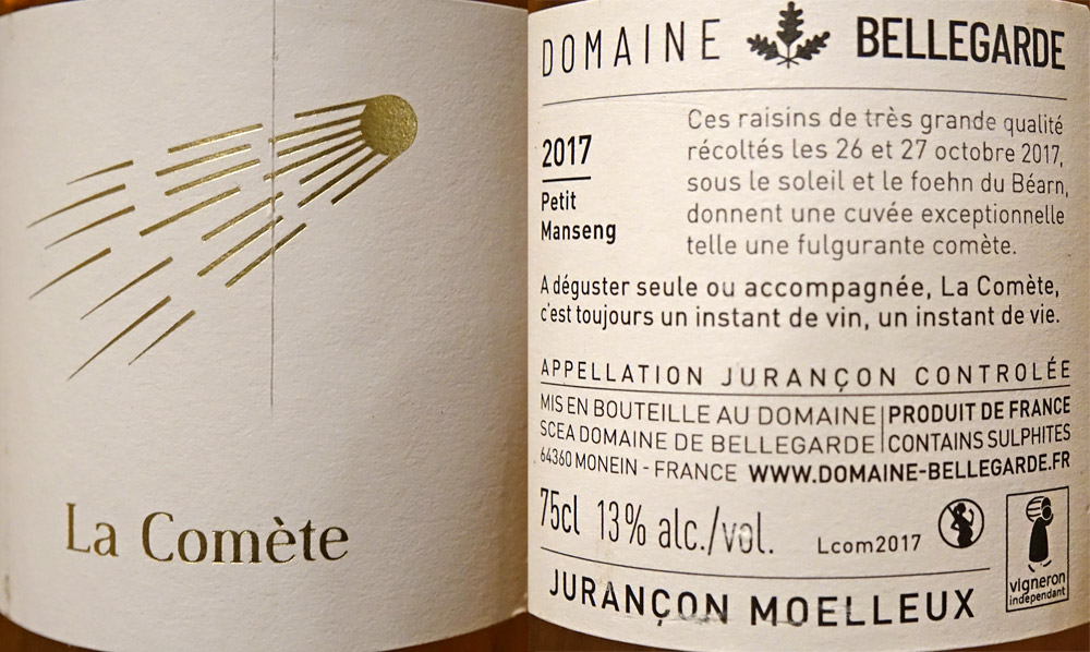 La Comète 2017 issus de raisins récoltés les 26 et 27 octobre 2017