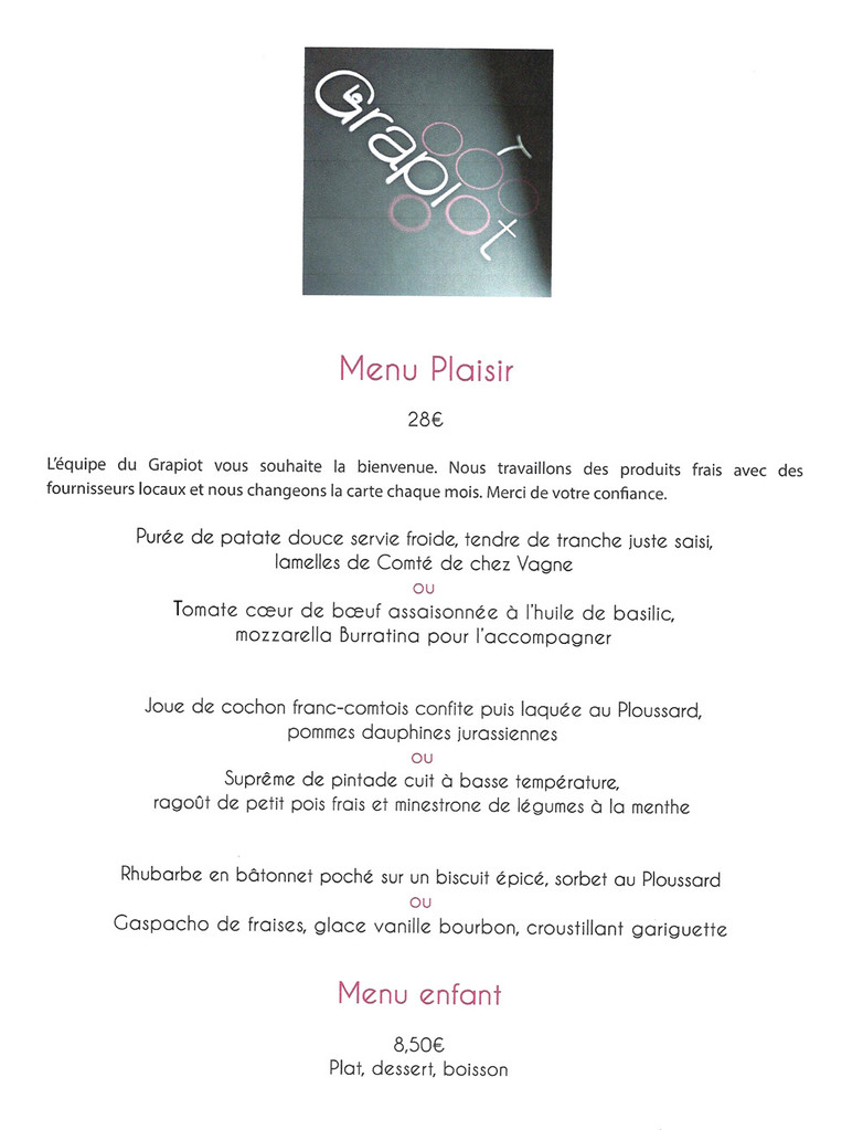 Le menu "Plaisir"