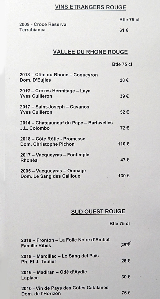 Vins rouges : Etranger - Vallée du Rhône - Sud-Ouest