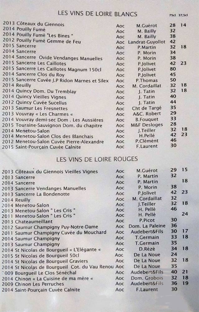 Vins de Loire blancs et rouges