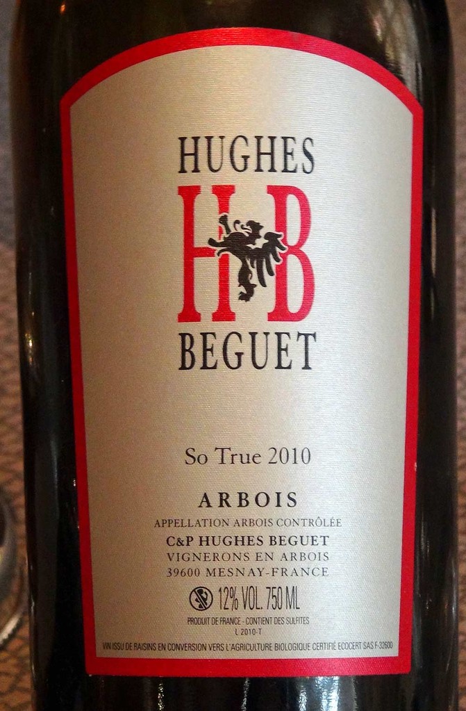 Arbois rouge 2010 cépage Trousseau, de Hughes Béguet