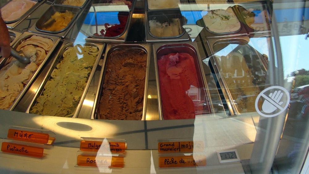 Quelques glaces en vitrine