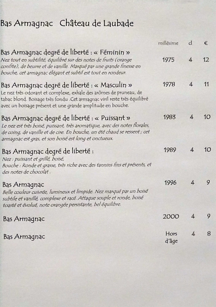 Armagnacs Laubade