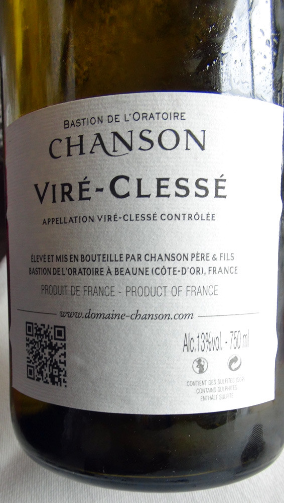 Viré-Clessé 2012 (l'étiquette réglementaire)