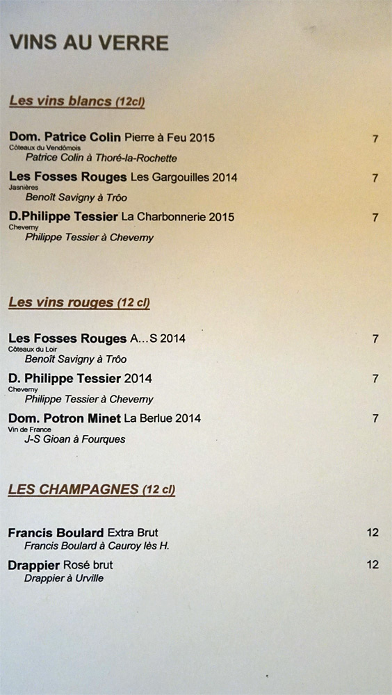 Vins au verre de 12 cl