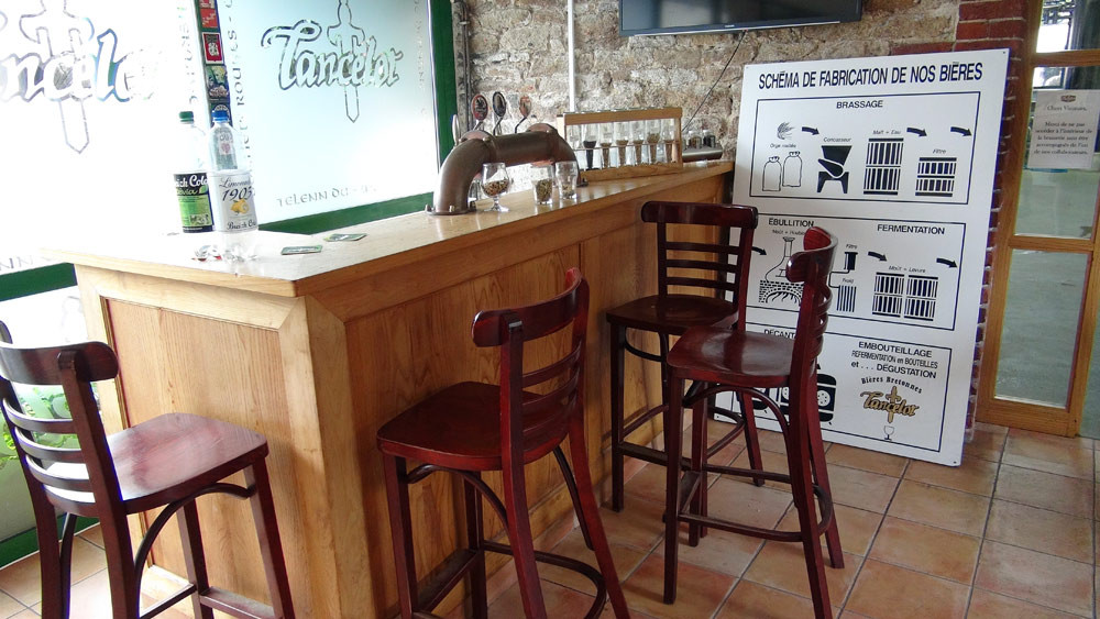 Le bar pour la dégustation, après la visite