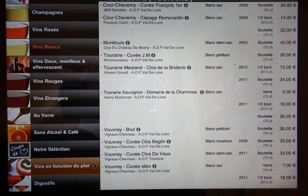 Ipad des vins de Loire