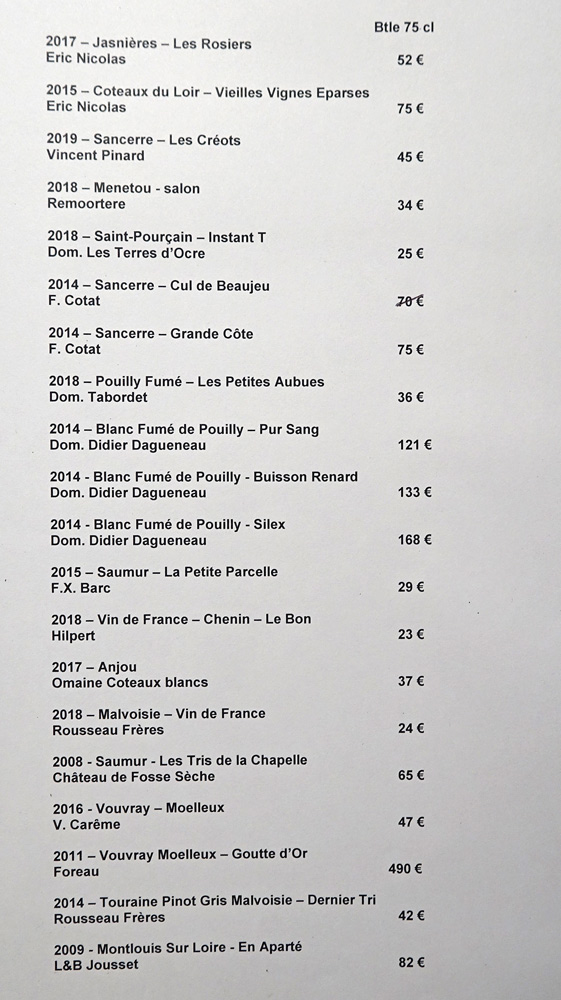 Vins blancs : Vallée de la Loire