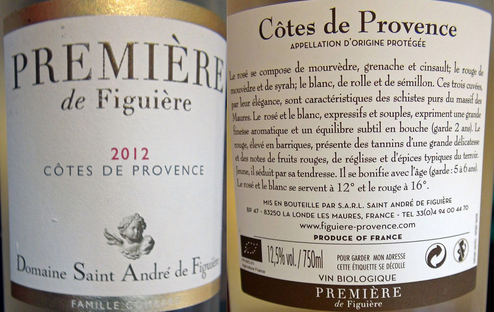 Côtes de Provence "Saint André de Figuière" 2012