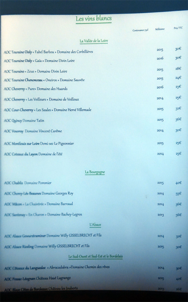 Les vins blancs