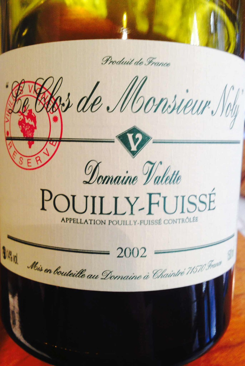 Pouilly-Fuissé 2002 Clos de Monsieur Noly de Valette (84 mois de vieillissement !) - Photo d'Alexandre Jean