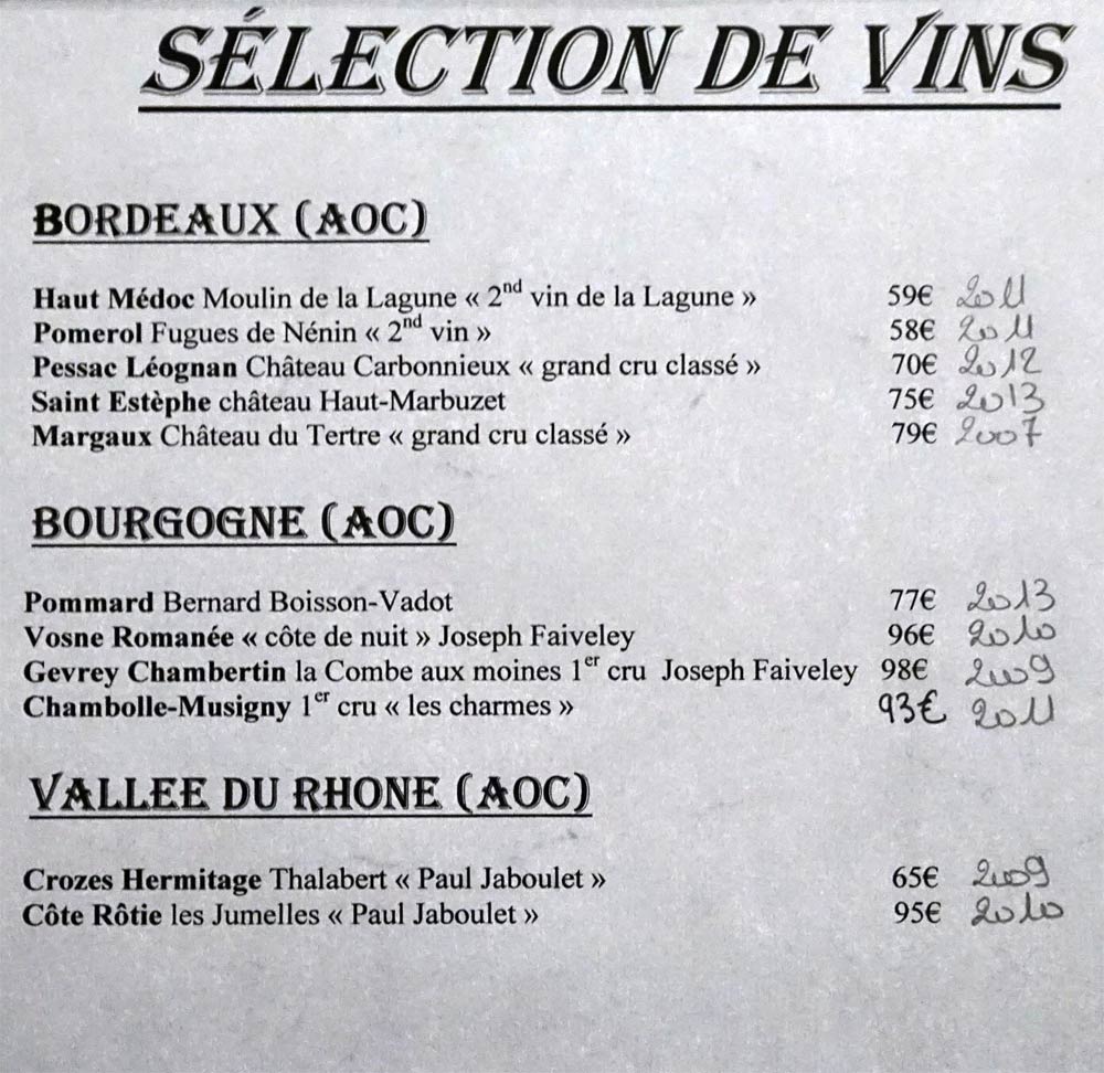 Vins sélectionnés