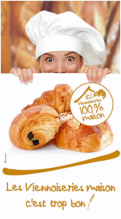L'affiche qui signale les adhérents à la charte des "Viennoiseries faites maison"