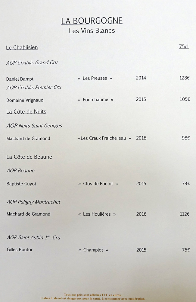 Vins blancs de Bourgogne