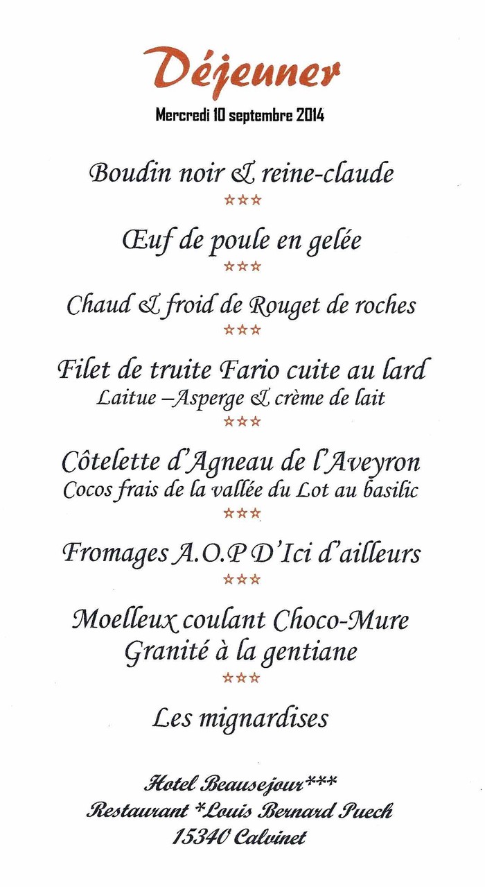 Le menu