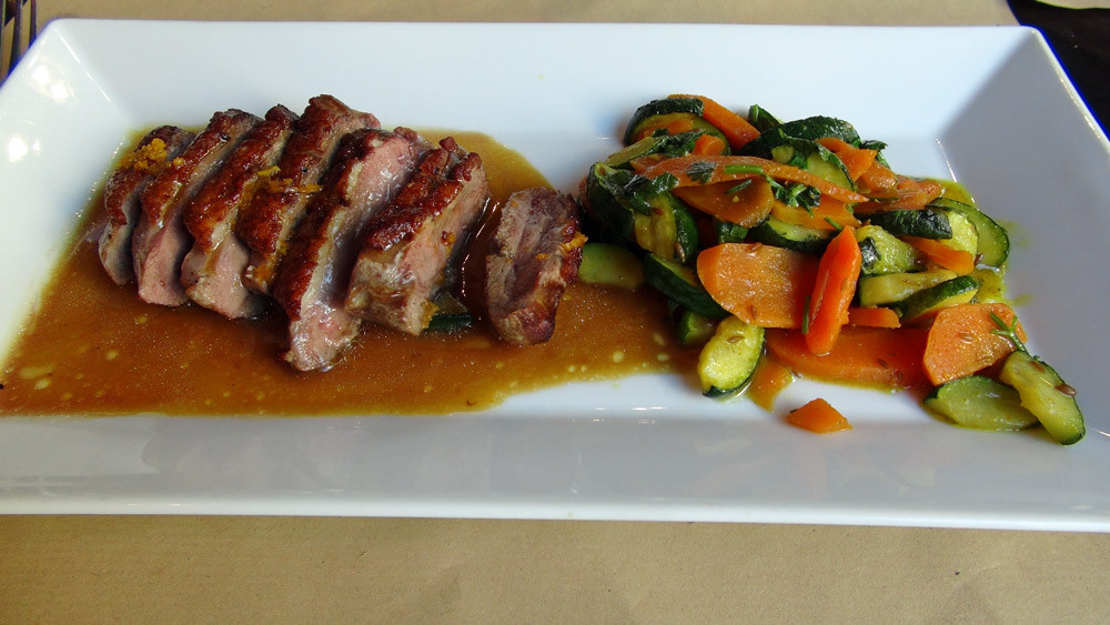 Filet de canette à l'orange, carottes et courgettes façon tajine