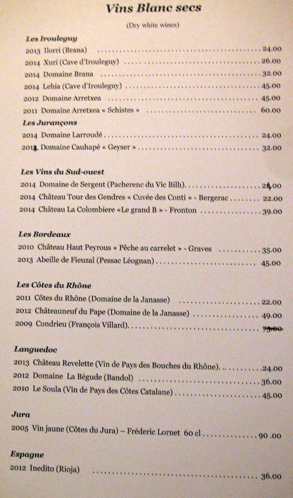 Vins blancs secs