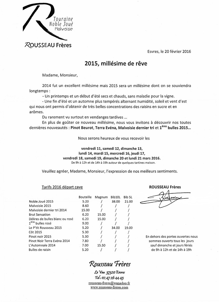 La lettre d'info annonçant les "journées portes ouvertes"