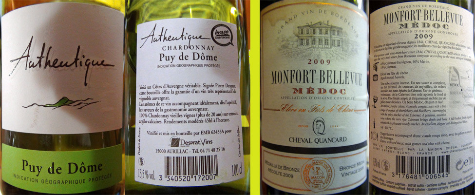 Les 2 vins servis au verre