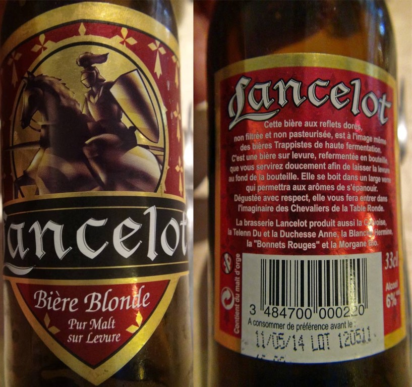 Bière blonde de la brasserie Lancelot