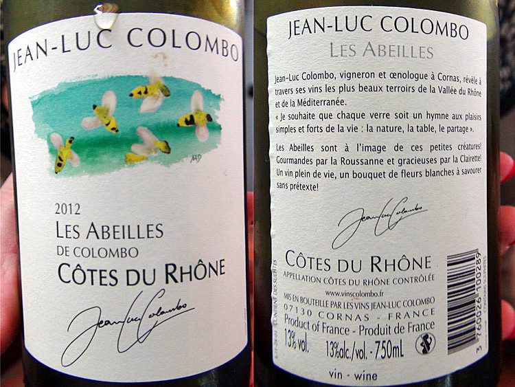 Côtes du Rhône blanc 2012 de JL Colombo