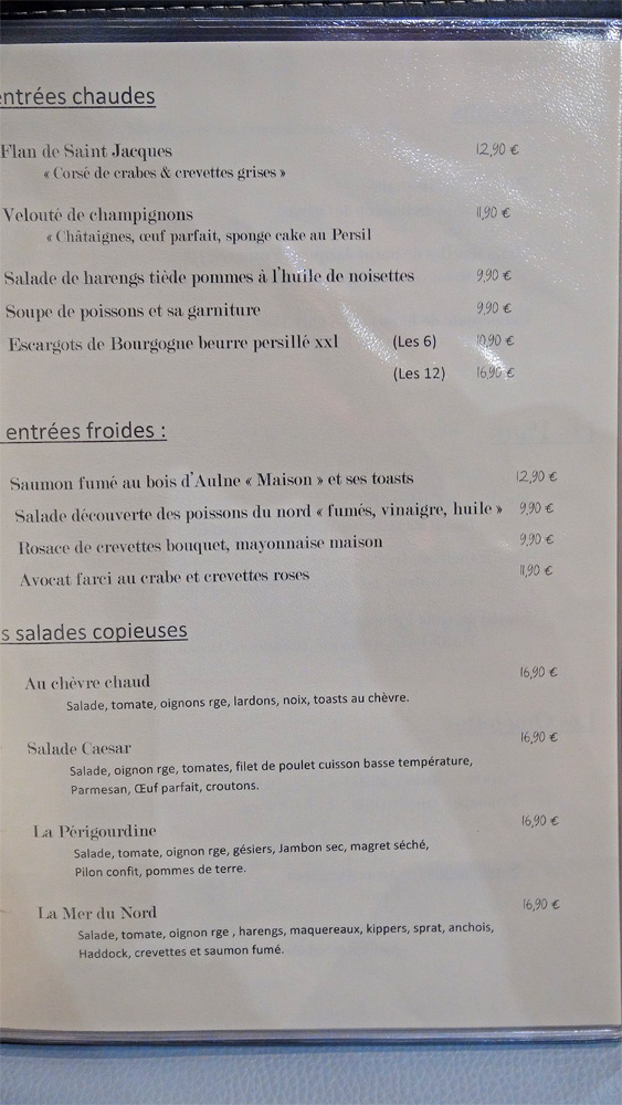 Entrées et salades
