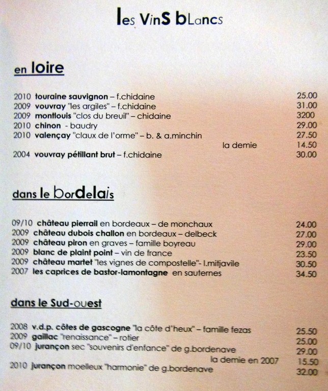 Vins blancs