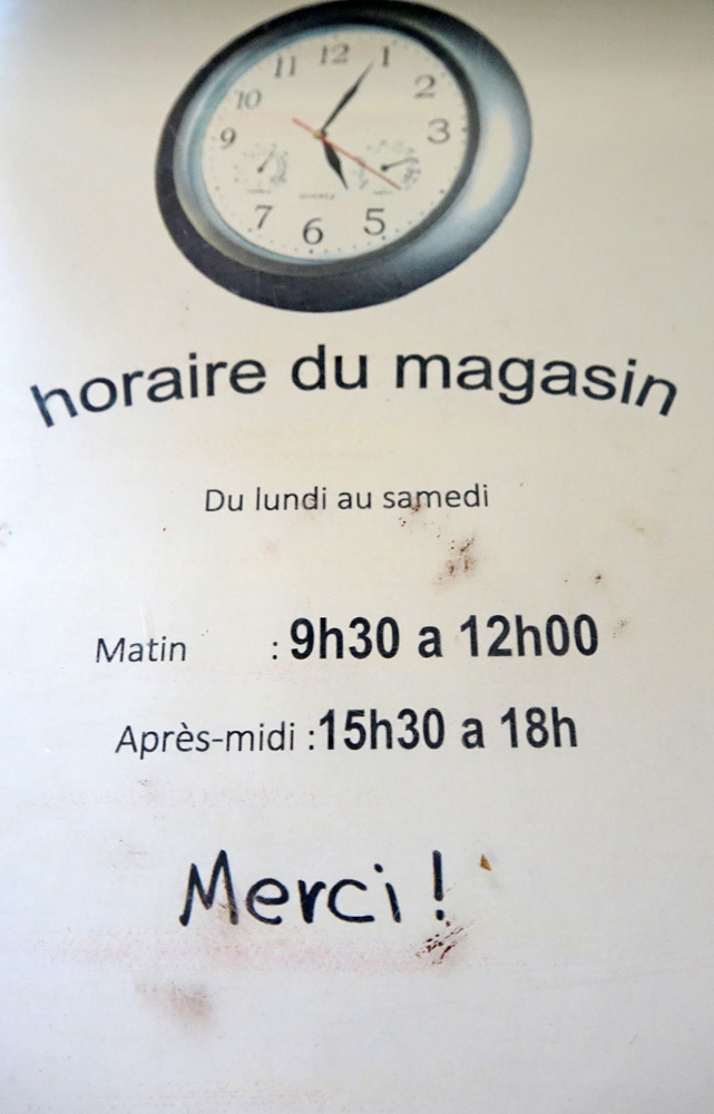 Heures d'ouverture