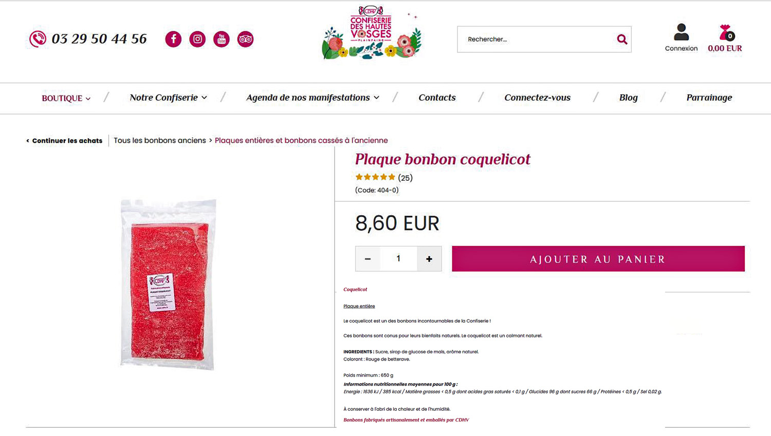 Exemple de contenu publicitaire de "CDHV"