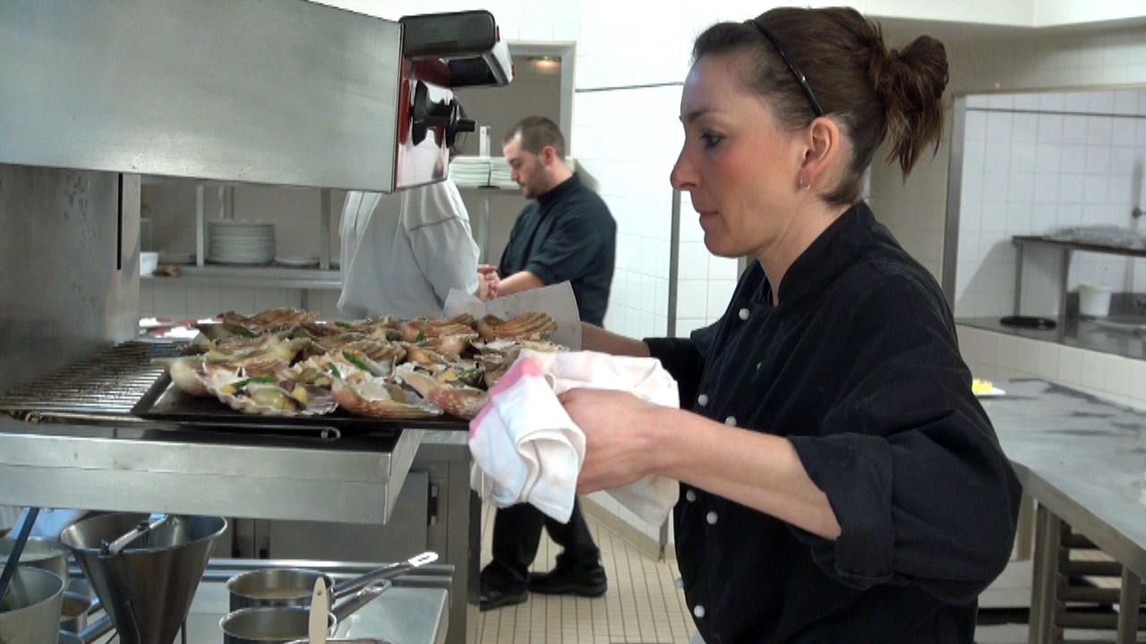 Mise en cuisson des coquilles Saint-Jacques